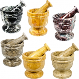 Marble Assorted Colors Mortar and Pestle